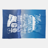 山々の呼び出しは名前のタイポグラフィ キッチンタオル (横)