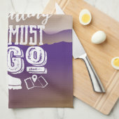 山々の呼び出しは名前のタイポグラフィ キッチンタオル (四つ折り)