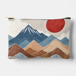 山々の夕焼けの美しさ アクセサリーポーチ
