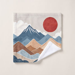 山々の夕焼けの美しさ ウォッシュタオル