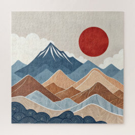 山々の夕焼けの美しさ ジグソーパズル