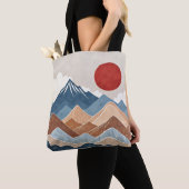 山々の夕焼けの美しさ トートバッグ (クローズアップ)