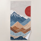 山々の夕焼けの美しさ ビーチタオル (正面)
