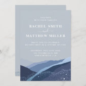 山々の山々の中の夕方に青い埃っぽい 招待状 (正面/裏面)