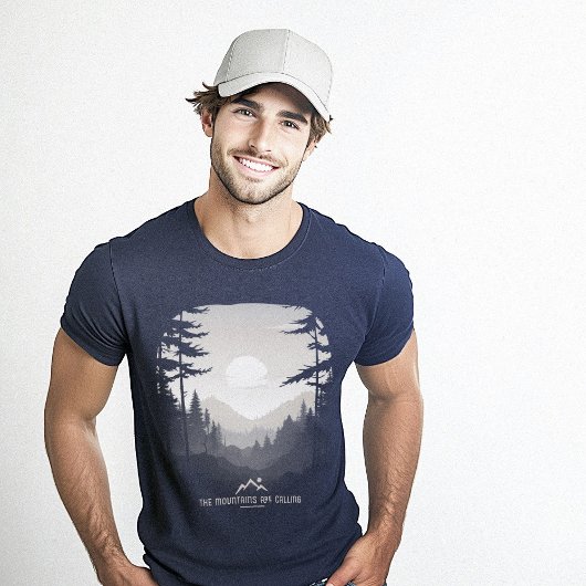 山々はグラフィックフォレストミストを呼び出している Tシャツ