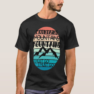 山々はサンセット雪の斜面ファミリーを呼び出している Tシャツ