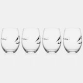 山々はデザインワイングラスをセットと呼んでいる ステムなしワイングラス (右)