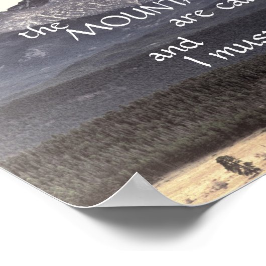 山々はポスターMuir引用文を呼んでいる ポスター (角)