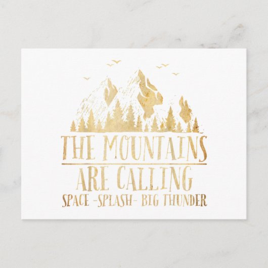 山々は宇宙スプラッシュ大雷を呼んでいる ポストカード (正面)