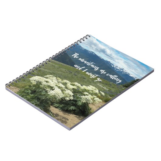 山々は引用文牧草野の花を呼んでいる ノートブック (左側)