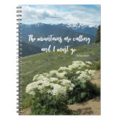 山々は引用文牧草野の花を呼んでいる ノートブック (正面)