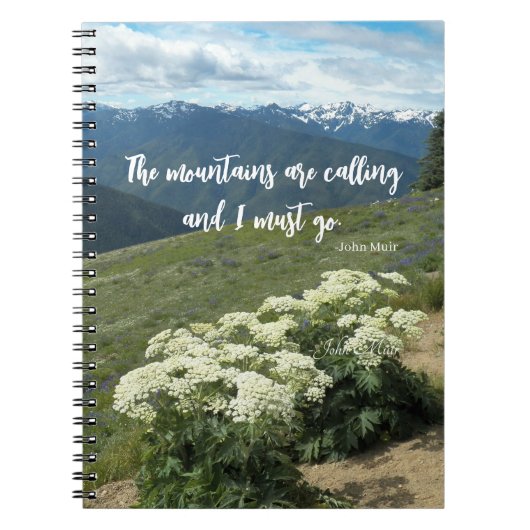 山々は引用文牧草野の花を呼んでいる ノートブック (正面)