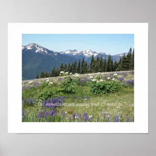 山々は引用文牧草野の花を呼んでいる ポスター (正面)