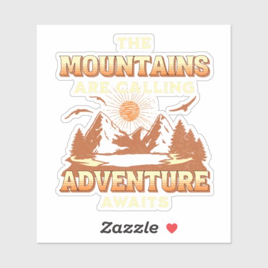 山々は、冒険を待っている シール (シート)