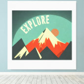 山々を探索 キャンバスプリント (インサイチュ (ウッドフロア))