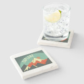 山々を探索 ストーンコースター (横)