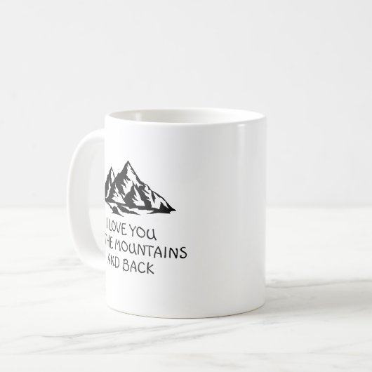 山々を超えて愛してる 結婚ギフト コーヒーマグカップ (正面左)