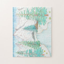 山々ジグソーの冬のシーンパズル ジグソーパズル