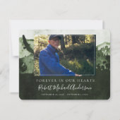 山々永遠に私たちのハート写真葬儀 サンキューカード (正面)