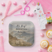 山々 おとこの子大冒険が待っているよ ベビーシャワー ペーパープレート (パーティー)