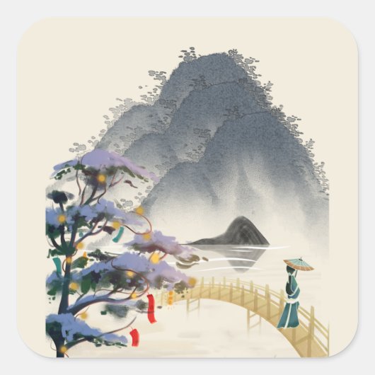 山々 スクエアシール (正面)
