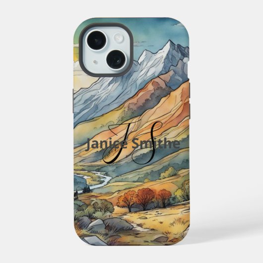 山々 iPhone 15ケース (裏面)
