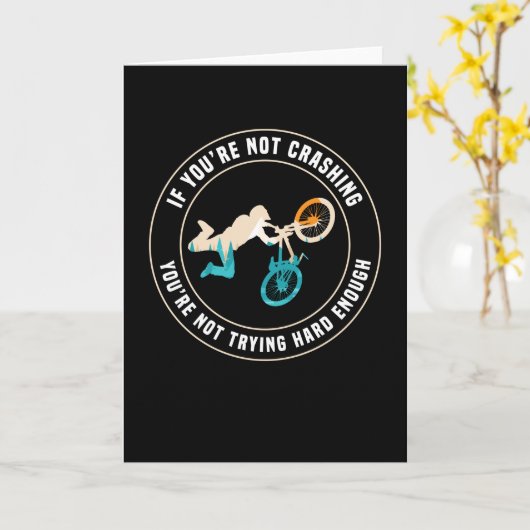 山おもしろいサイクリングMTBギフトforバイクもしくは自転車に乗る人 カード (黄色い花)