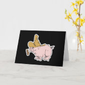 山おもしろい腹豚 カード (黄色い花)