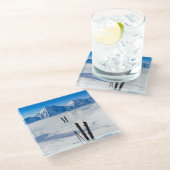 山およびスキー装置 ガラスコースター (アングル)