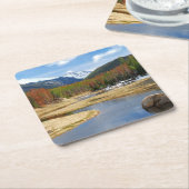 山およびマツとの巻上げコロラド川 スクエアペーパーコースター (アングル)
