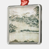 山および川の景色 メタルオーナメント (左)