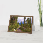 山および木は挨拶状を消します カード (正面)