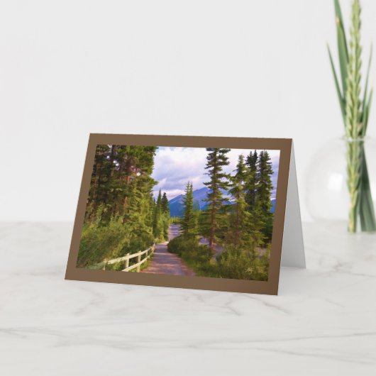 山および木は挨拶状を消します カード (正面)