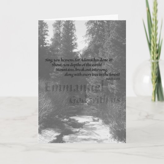 山および森林クリスマスカード シーズンカード (正面)