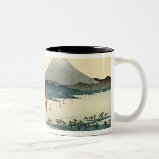 山および海岸線 ツートーンマグカップ (右)