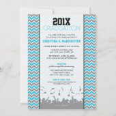 山かっこ型卒業発表（アクア） 招待状 (裏面)