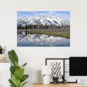 山からの反射（グランドティトン） ポスター (ホームオフィス)