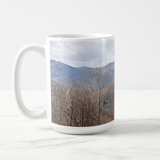 山からの眺め コーヒーマグカップ (左)