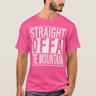 山からまっすぐ落ちる面白い登山 Tシャツ