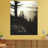 山から朝のトレエスケープの気分屋へ キャンバスプリント (インサイチュ (リビング))