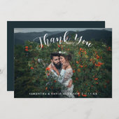 山から結婚する|は平らなカード感謝していしています サンキューカード (正面/裏面)