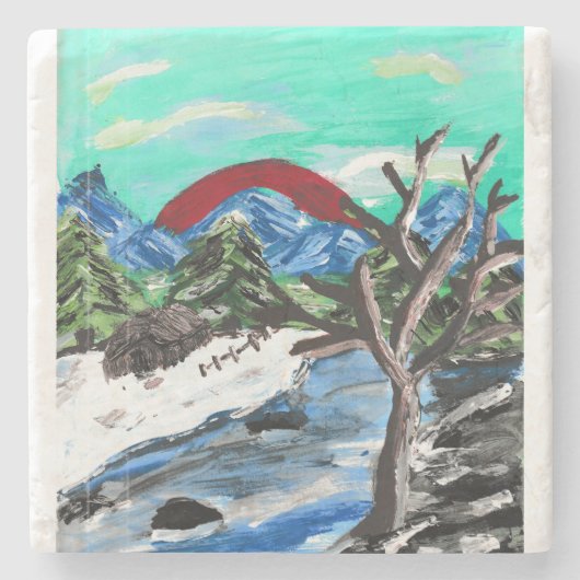 山かわいらしの川 ストーンコースター (正面)