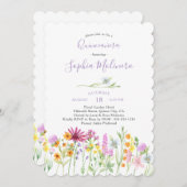 山かわいらし花水フェミニン彩キンセアニェラ 招待状 (正面/裏面)