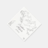 山かわいらし花結婚枝 スタンダードカクテルナプキン (角)