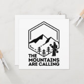 山がスノーボードを呼んでいる カード (正面/裏面インサイチュ)