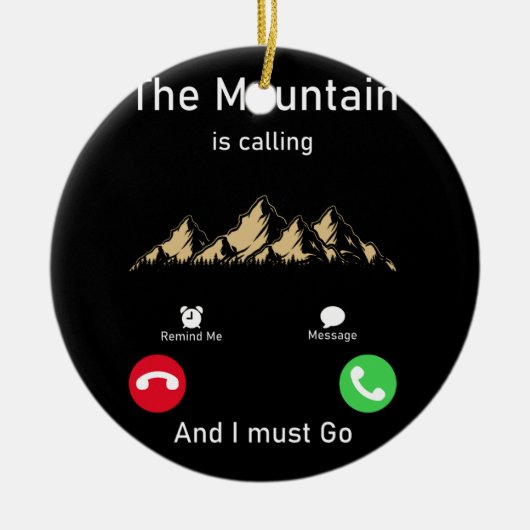 山が呼ばれて行かねばならない セラミックオーナメント (正面)