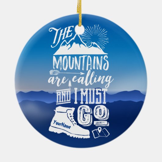 山が呼び出しているので、私はタイポグラフィ セラミックオーナメント (裏面)