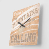 山が呼んでいる引用文| スクエア壁時計 (傾斜)