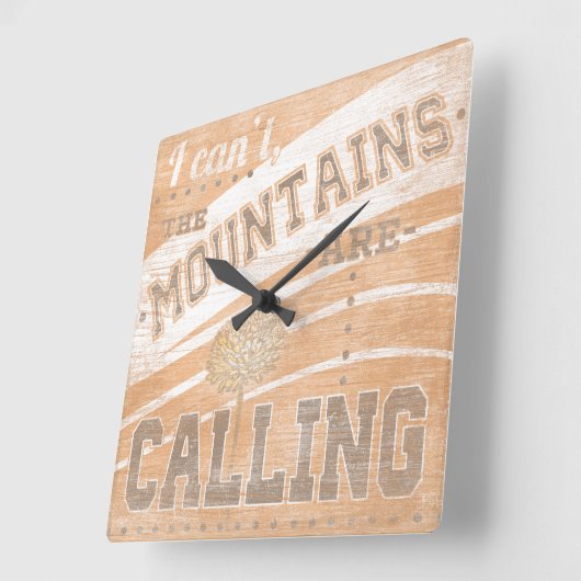 山が呼んでいる引用文| スクエア壁時計 (傾斜)