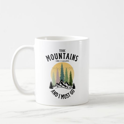 山が呼んでいる、あの山へ行かねば コーヒーマグカップ (左)